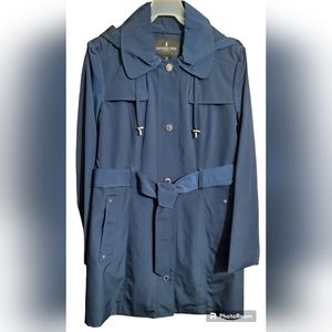 London Fog Dress Rain Trench Coat Dark Teal Size Small